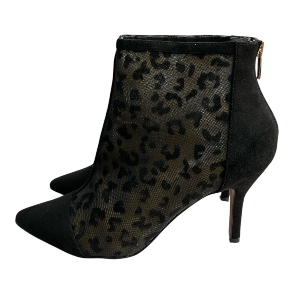 J. Renee Womens Sosian Black Mesh/Suede Heels Shoes 10 Medium